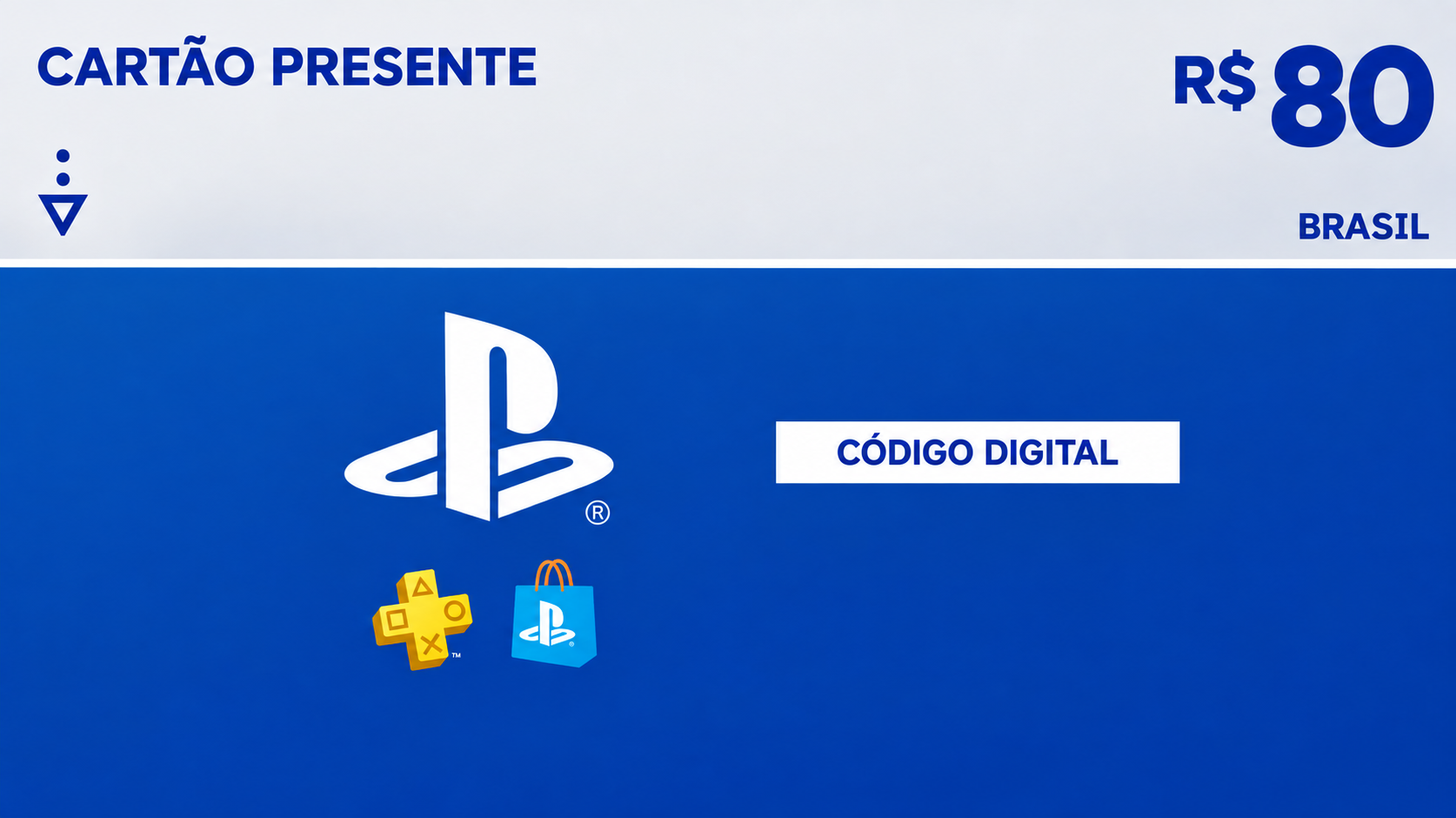 R$80 PlayStation Store - Cartão Presente Digital
